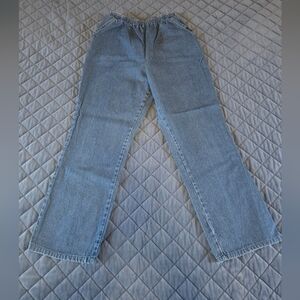Womens Vintage Chic Blue Denim Mom Jeans Elastic Waist 12